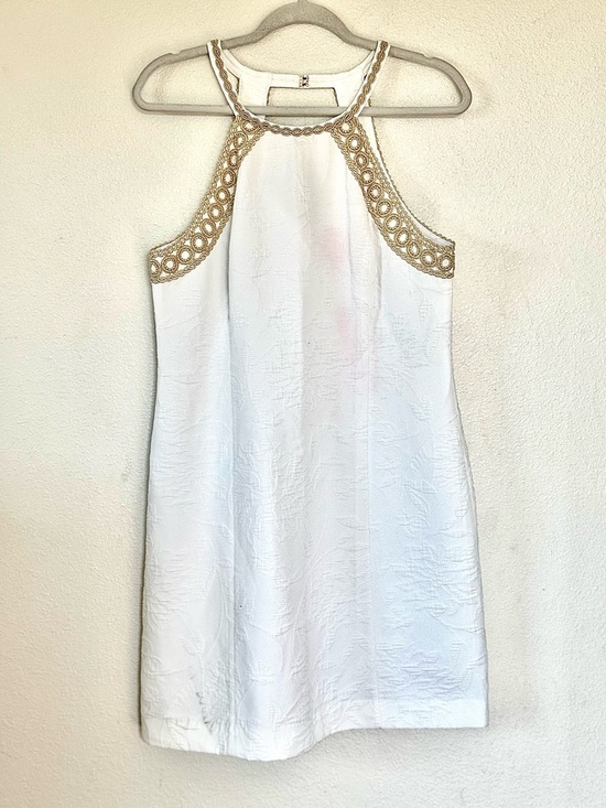 Lilly Pulitzer Dresses & Skirts - Lilly Pulitzer White Gold Caliente Jacquard Pearl Stretch Sheath Dress 12 $198
